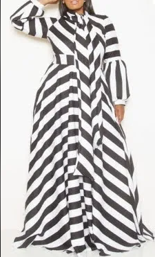 White Striped Dress